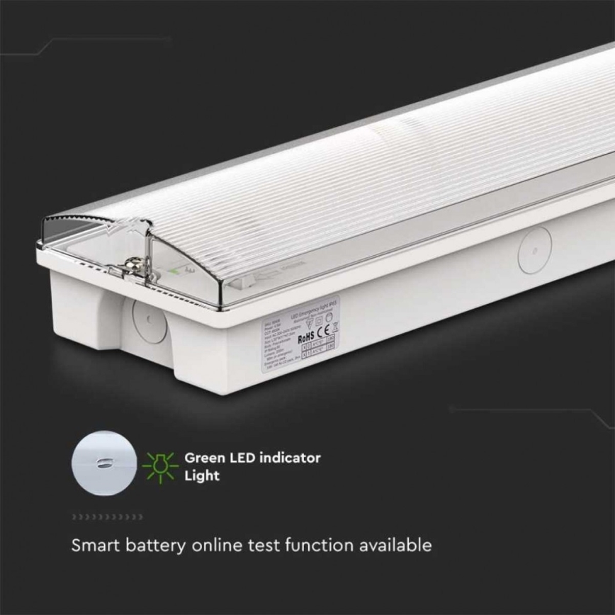 LED-hätävalo säännöllisen toimintatestin kanssa EMERGENCY EXIT LED/3W/230V 6400K IP65