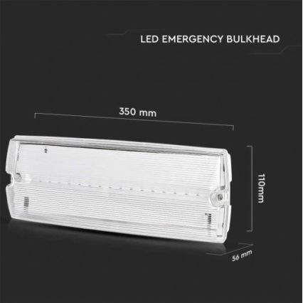 LED-hätävalo säännöllisen toimintatestin kanssa EMERGENCY EXIT LED/3W/230V 6400K IP65