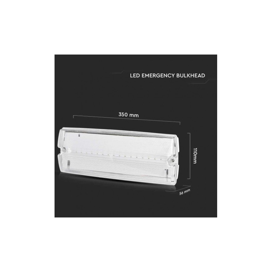 LED-hätävalo säännöllisen toimintatestin kanssa EMERGENCY EXIT LED/3W/230V 6400K IP65