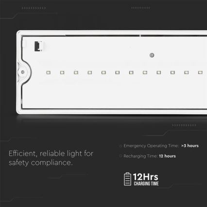 LED-hätävalo EMERGENCY EXIT LED/3W/230V IP65 6000K 1200mAh