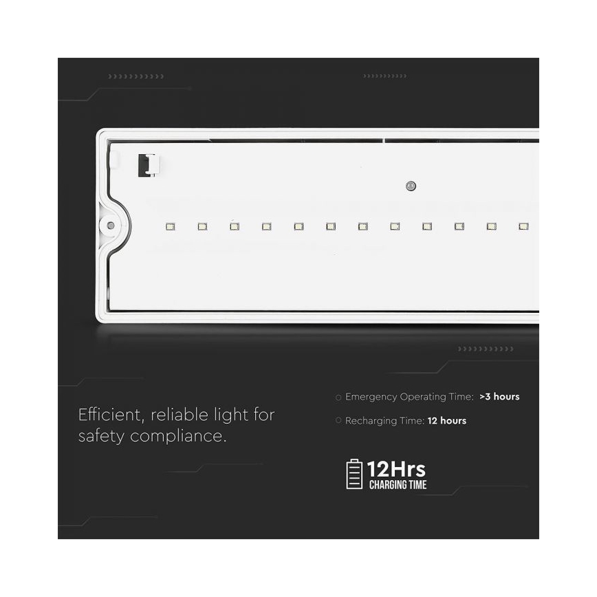 LED-hätävalo EMERGENCY EXIT LED/3W/230V IP65 6000K 1200mAh