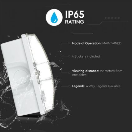 LED-hätävalo EMERGENCY EXIT LED/3W/230V IP65 6000K 1200mAh