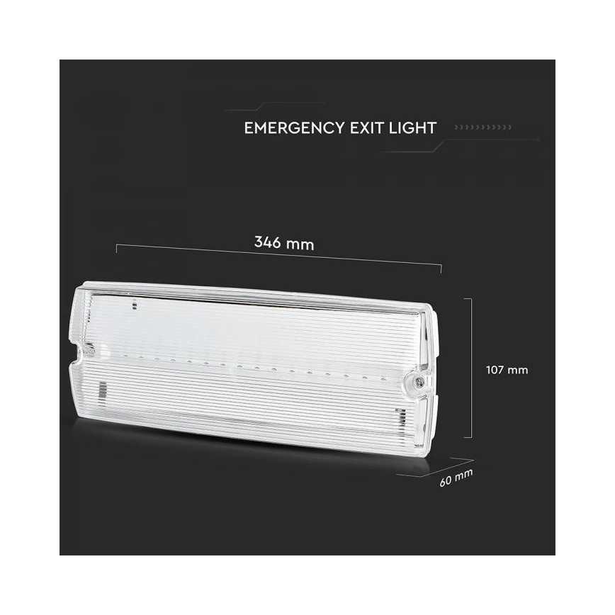 LED-hätävalo EMERGENCY EXIT LED/3W/230V IP65 6000K 1200mAh