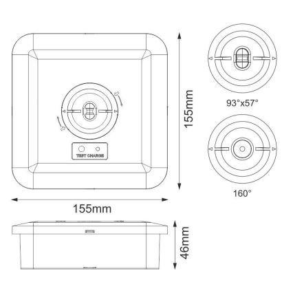 LED-hätävalo LED/2W/230V 6000K IP65 3200 mAh