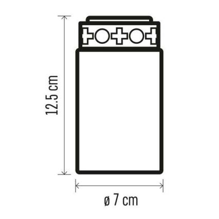 LED-hautausmaakynttilä 1xLED/2xC IP44 punainen