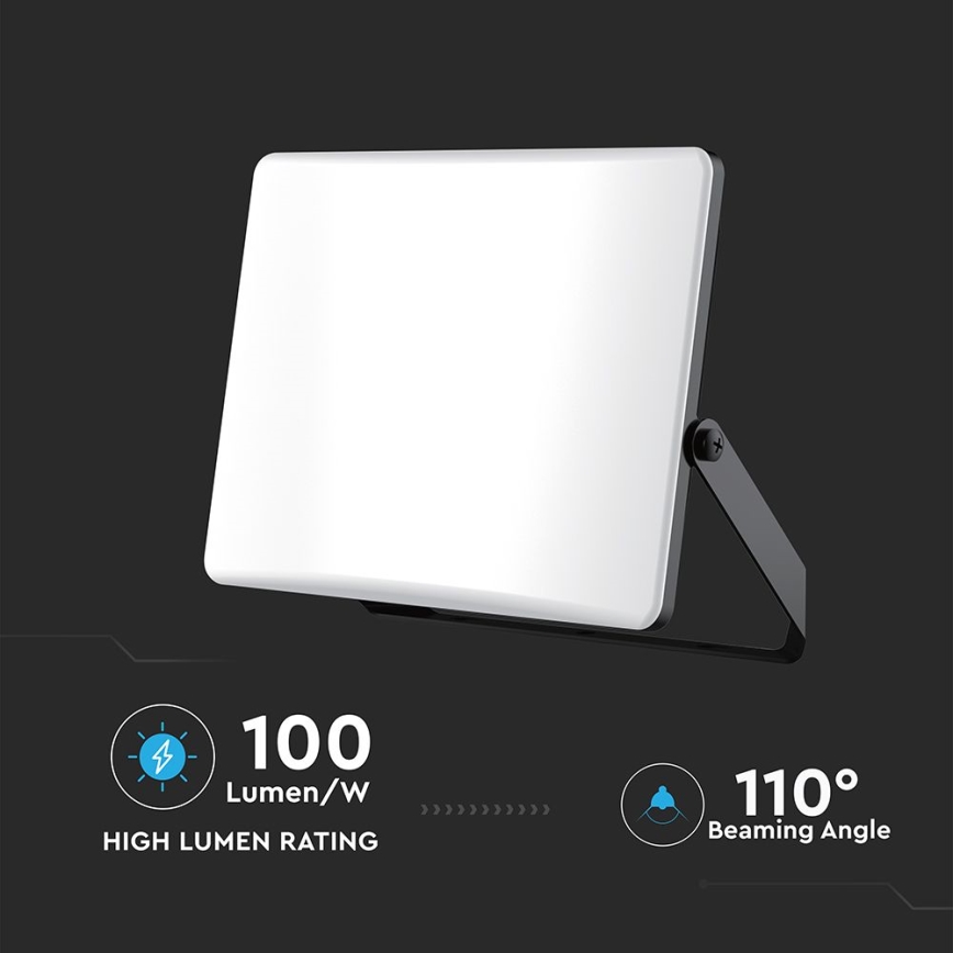 LED-heijastin LED/100W/230V 3000/4000/6500K IP65 musta