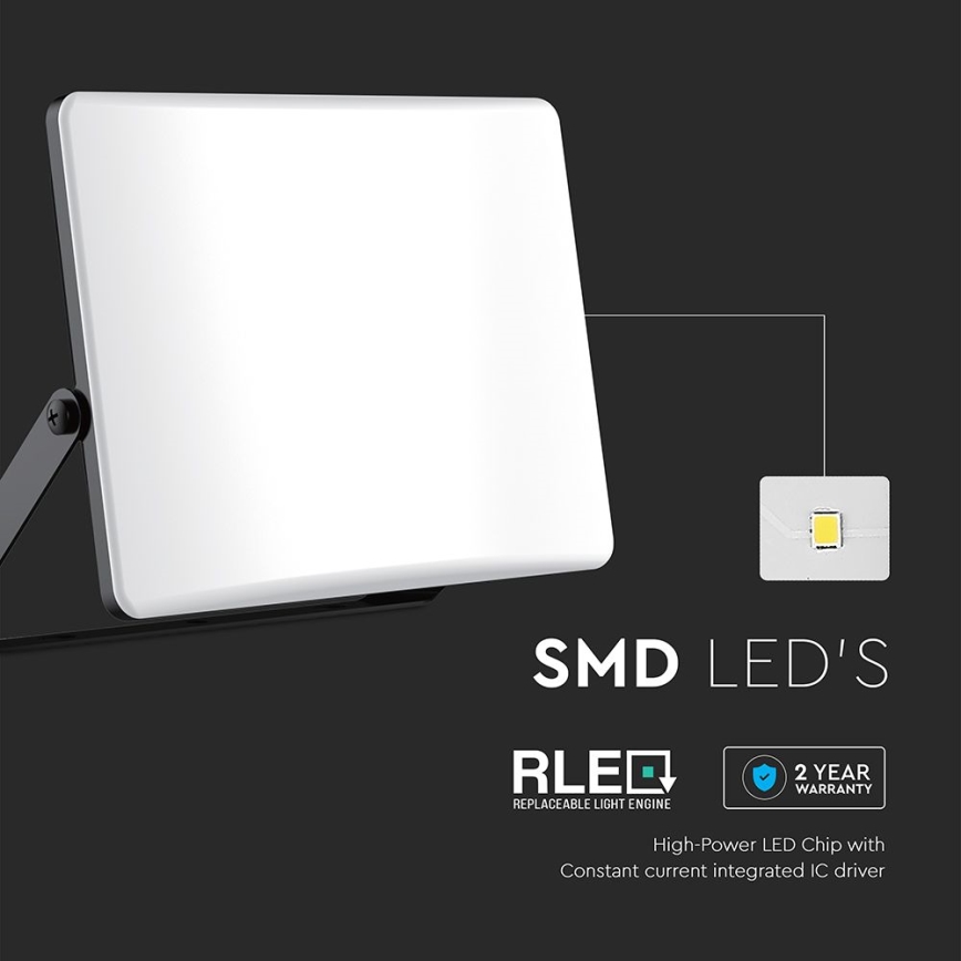 LED-heijastin LED/50W/230V 3000/4000/6500K IP65 musta