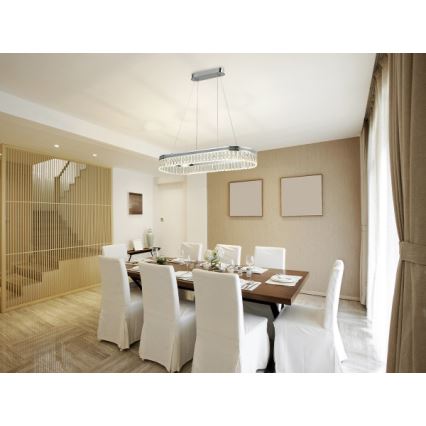 LED-himennettävä kristalliriippuvalaisin vaijerilla THALIA LED/50W/230V 3000-6000K + kaukosäätimellä
