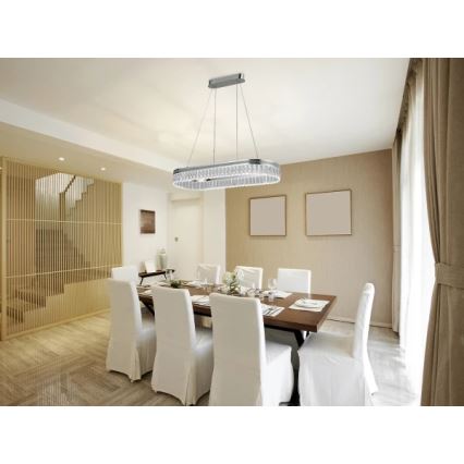 LED-himennettävä kristalliriippuvalaisin vaijerilla THALIA LED/50W/230V 3000-6000K + kaukosäätimellä