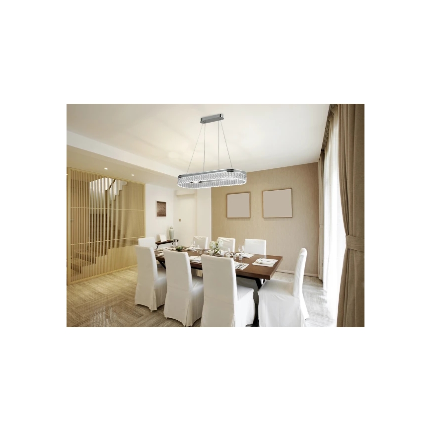 LED-himennettävä kristalliriippuvalaisin vaijerilla THALIA LED/50W/230V 3000-6000K + kaukosäätimellä