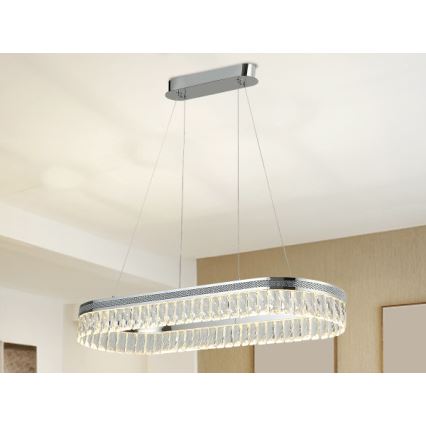 LED-himennettävä kristalliriippuvalaisin vaijerilla THALIA LED/50W/230V 3000-6000K + kaukosäätimellä