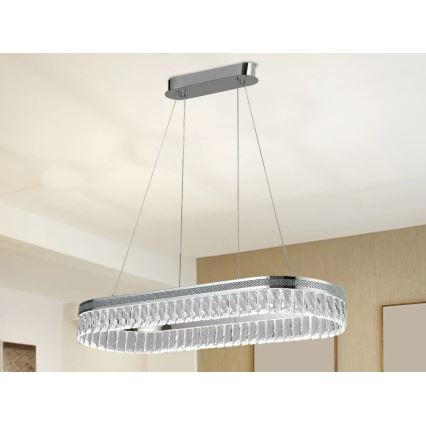 LED-himennettävä kristalliriippuvalaisin vaijerilla THALIA LED/50W/230V 3000-6000K + kaukosäätimellä