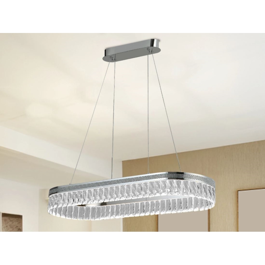 LED-himennettävä kristalliriippuvalaisin vaijerilla THALIA LED/50W/230V 3000-6000K + kaukosäätimellä
