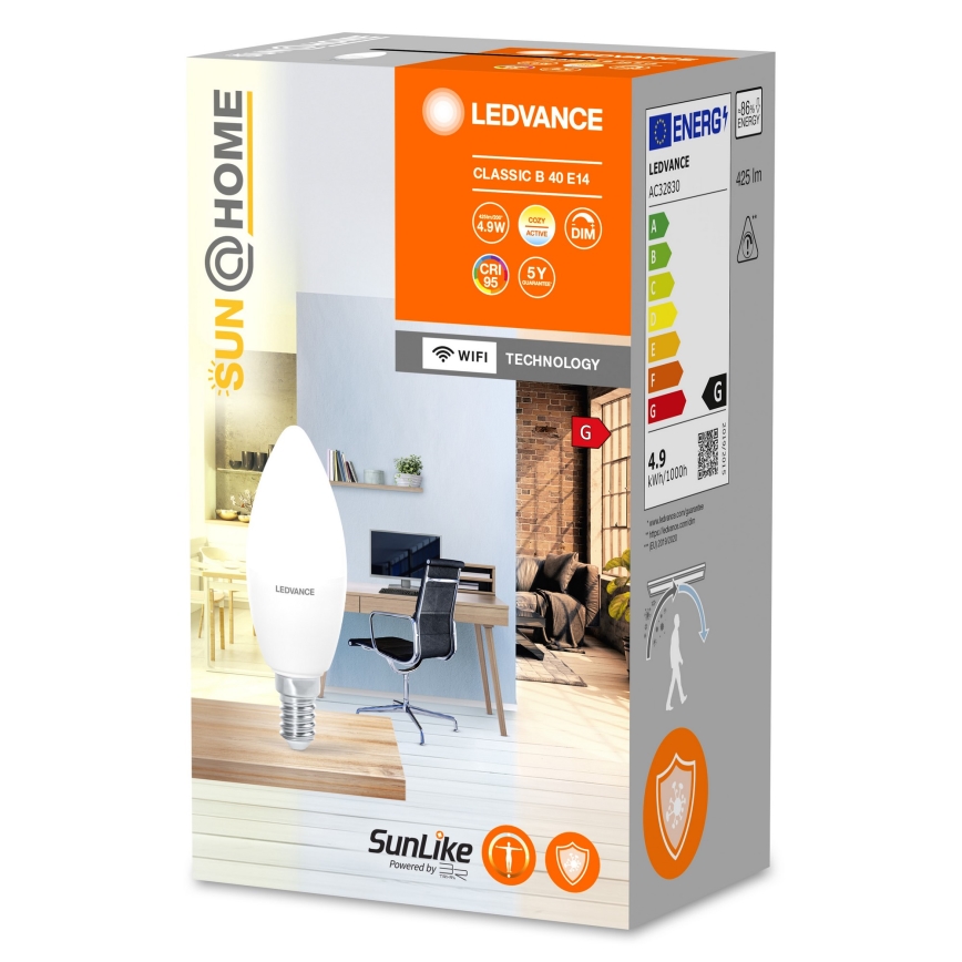 LED Himmennettävä antibakteerinen polttimo B40 E14/4,9W/230V Wi-Fi - Ledvance