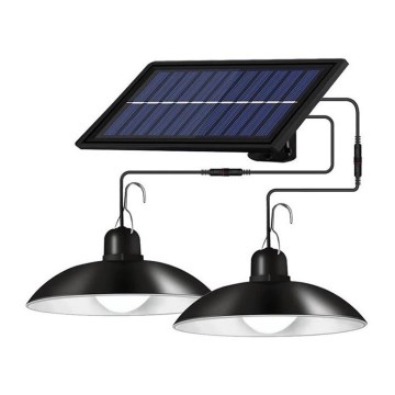 LED Himmennettävä aurinko kattokruunu johdossa 2xLED/1,8W/3,7V IP44 6500K 1200 mAh + kauko-ohjaus