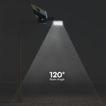 LED Himmennettävä hybridi aurinko katu lamppu LED/50W/230V 4000K IP65 50000 mAh + kauko-ohjaus