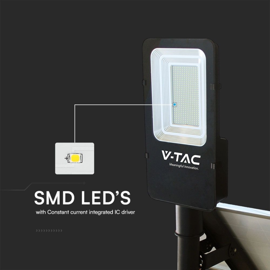 LED Himmennettävä hybridi aurinko katu lamppu LED/50W/230V 4000K IP65 50000 mAh + kauko-ohjaus