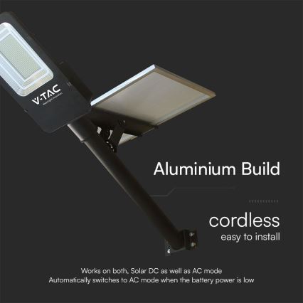 LED Himmennettävä hybridi aurinko katu lamppu LED/50W/230V 6500K IP65 50000 mAh + kauko-ohjaus