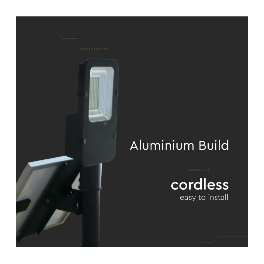 LED Himmennettävä aurinko katu lamppu LED/50W/6,4V 4000K IP65 50000 mAh + kauko-ohjaus