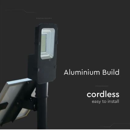 LED Himmennettävä aurinko katu lamppu LED/50W/6,4V 6000K IP65 50000 mAh + kauko-ohjaus