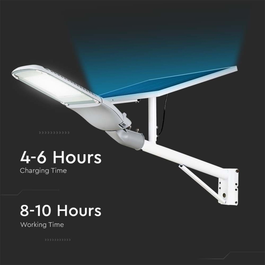 LED Himmennettävä aurinko katu lamppu SAMSUNG CHIP LED/50W/6,4V 6000K IP65 + kauko-ohjaus