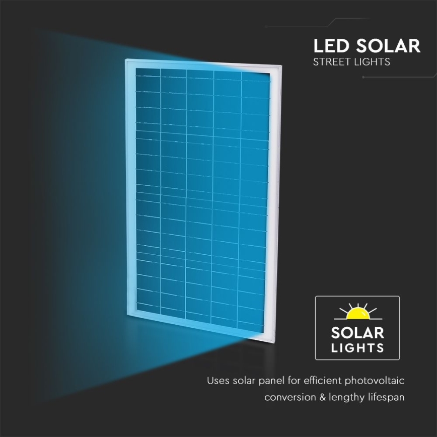 LED Himmennettävä aurinko katu lamppu SAMSUNG CHIP LED/50W/6,4V 6000K IP65 + kauko-ohjaus