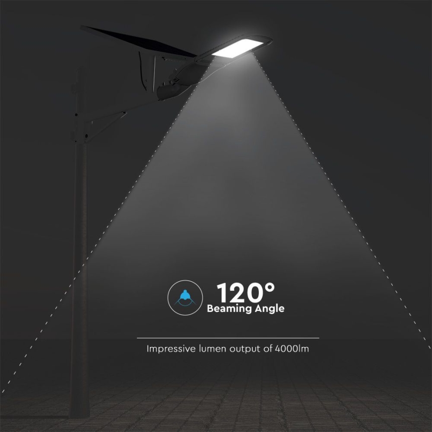 LED Himmennettävä aurinko katu lamppu SAMSUNG CHIP LED/50W/6,4V 6000K IP65 + kauko-ohjaus