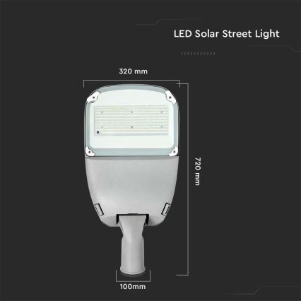 LED Himmennettävä aurinko katu lamppu SAMSUNG CHIP LED/50W/6,4V 6000K IP65 + kauko-ohjaus