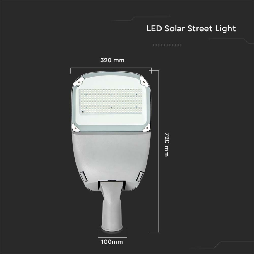 LED Himmennettävä aurinko katu lamppu SAMSUNG CHIP LED/50W/6,4V 6000K IP65 + kauko-ohjaus