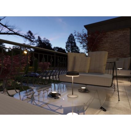 LED Himmennettävä aurinko ladattava pöytävalaisin VIVIEN LED/3W/5V 2700K 1600 mAh IP54 musta