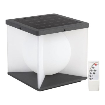 LED Himmennettävä aurinko seinävalaisin LED/3W/3,7V IP65 3000K + kauko-ohjaus