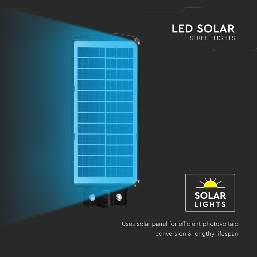 LED himmennettävä aurinkokäyttöinen katuvalaisin liiketunnistimella ja hämäräkytkimellä LED/8W/3,2V 6000K IP65 9000 mAh musta + kaukosäädin