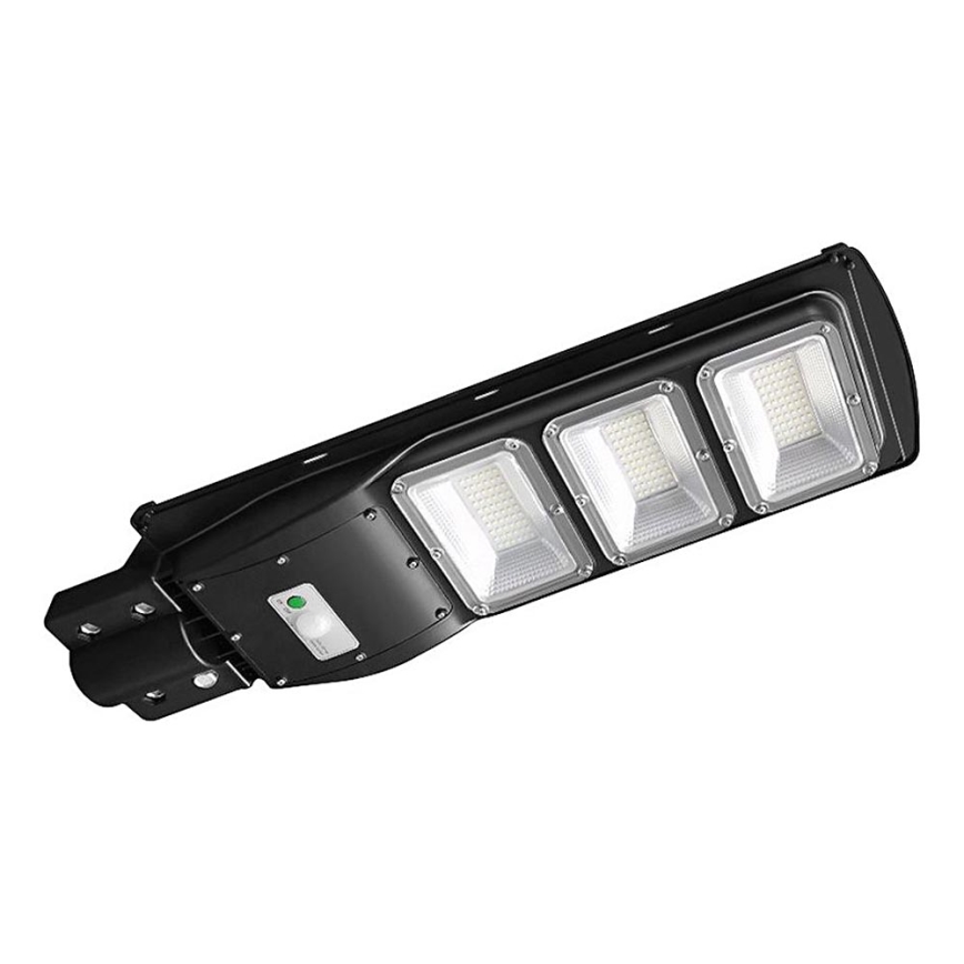 LED Himmennettävä aurinkokatuvalaisin liike- ja hämärätunnistimella LED/12W/3,2V 6000K IP65 10000 mAh musta + kauko-ohjaus