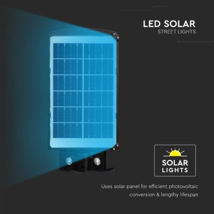 LED himmennettävä aurinkokäyttöinen katuvalaisin liiketunnistimella ja hämäräkytkimellä LED/6W/3,2V 6000K IP65 5000 mAh musta + kaukosäädin