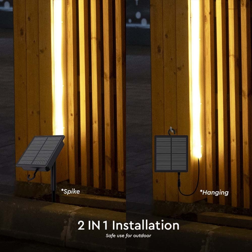 LED Himmennettävä aurinkokenno nauha LED/1,2W/3,7V 3000K IP67 5m + kauko-ohjaus