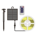LED Himmennettävä aurinkokenno nauha LED/1,2W/3,7V 3000K IP67 5m + kauko-ohjaus