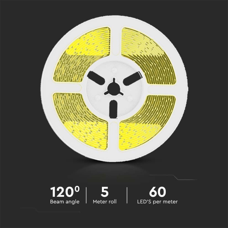 LED Himmennettävä aurinkokenno valonauha LED/1,2W/3,7V 4000K IP67 5m + kauko-ohjaus