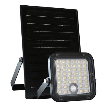 LED Himmennettävä aurinkokenno valonheitin anturilla LED/10W/3,7V 4000/6000K IP65 + kauko-ohjaus
