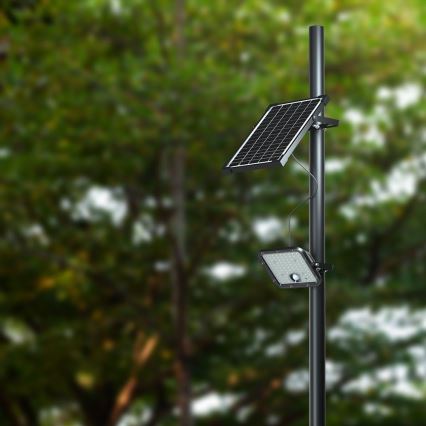 LED Himmennettävä aurinkokenno valonheitin anturilla LED/10W/3,7V 4000/6000K IP65 + kauko-ohjaus