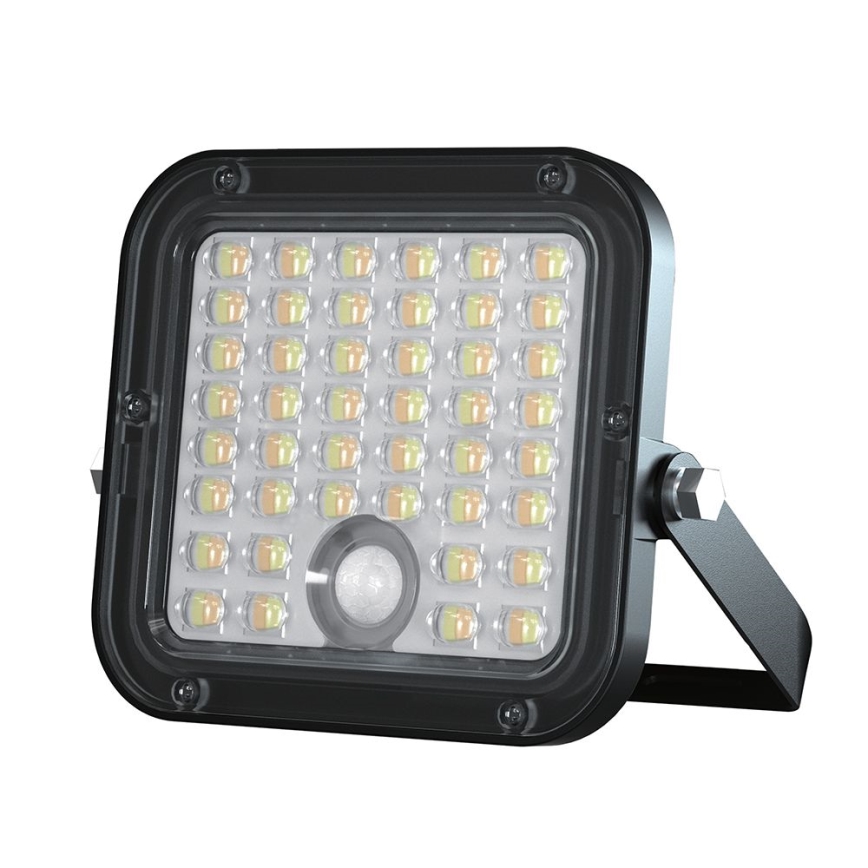 LED Himmennettävä aurinkokenno valonheitin anturilla LED/10W/3,7V 4000/6000K IP65 + kauko-ohjaus