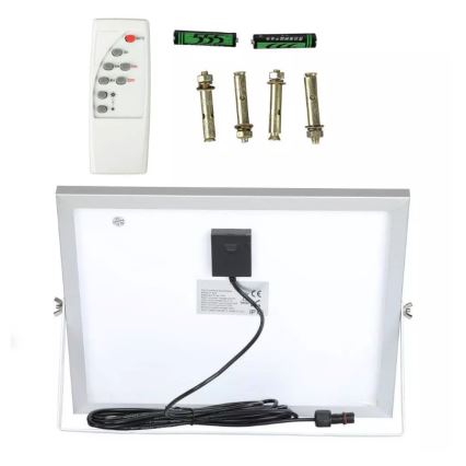 LED Himmennettävä aurinkokenno valonheitin LED/16W/3,2V 4000K IP65 + kauko-ohjain
