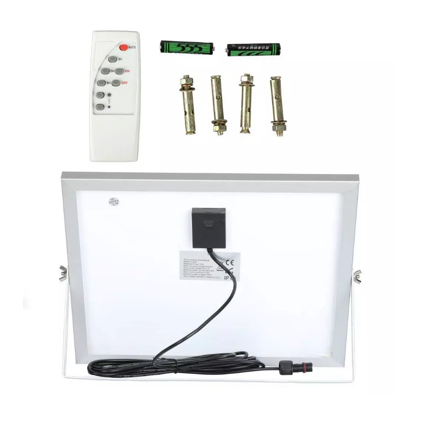 LED Himmennettävä aurinkokenno valonheitin LED/16W/3,2V 4000K IP65 + kauko-ohjain
