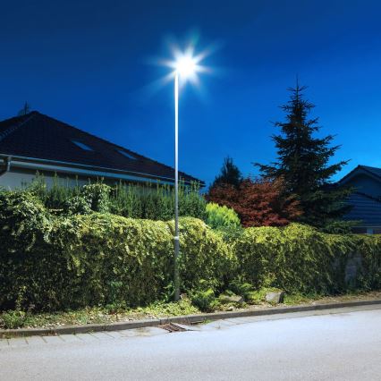 LED Himmennettävä aurinkokennoinen katulamppu anturilla KERS LED/300W/3,2V 6500K 8000 mAh IP65 harmaa + kauko-ohjaus