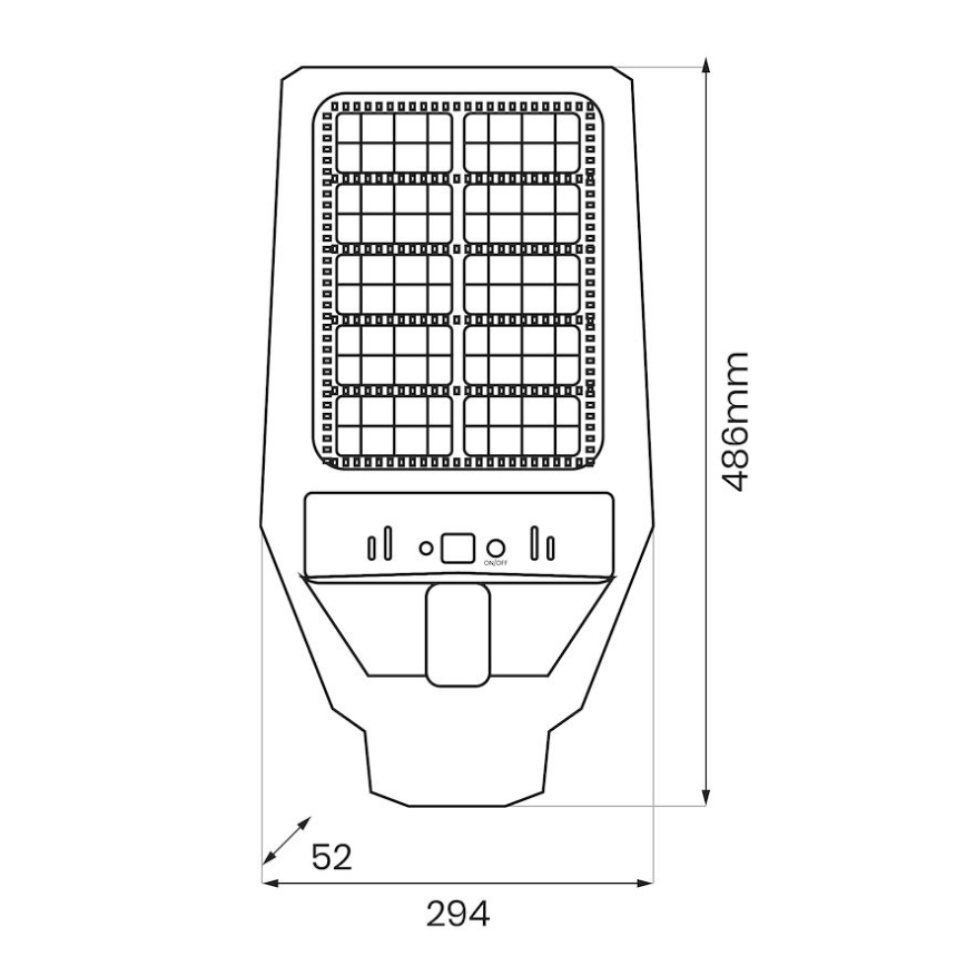 LED Himmennettävä aurinkokennoinen katulamppu anturilla KERS LED/300W/3,2V 6500K 8000 mAh IP65 harmaa + kauko-ohjaus