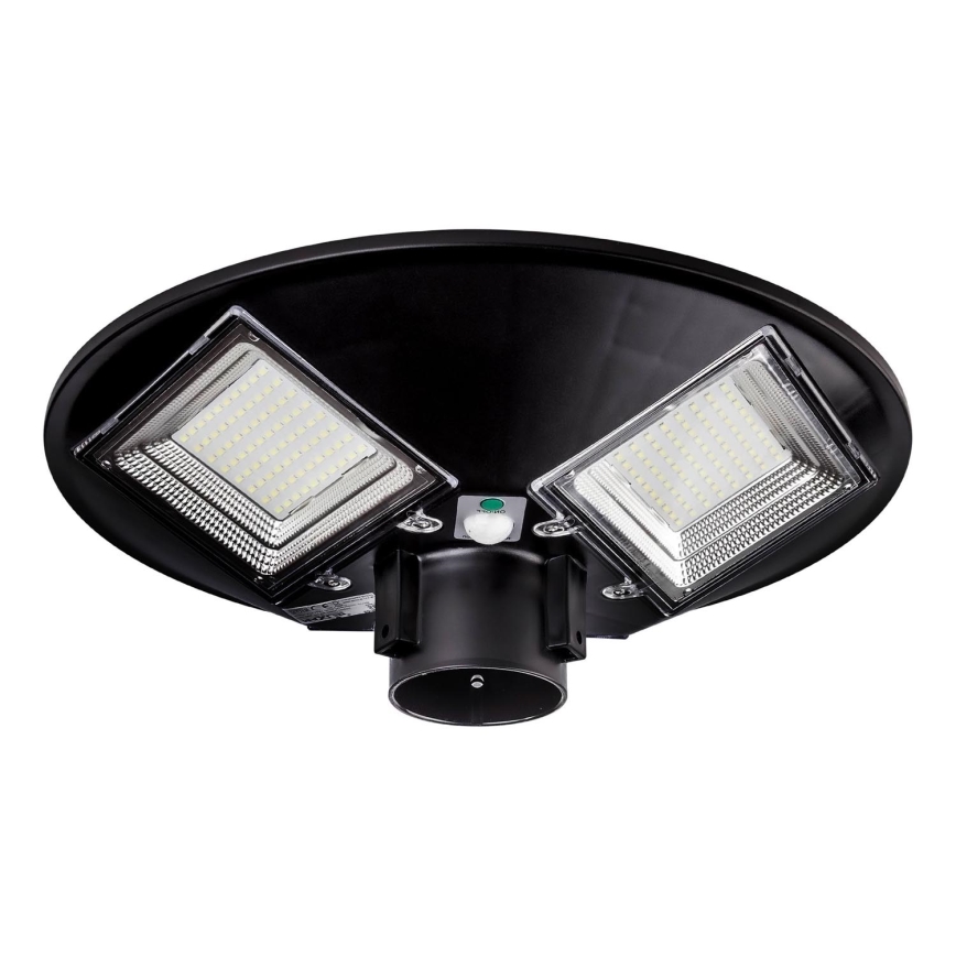 LED Himmennettävä aurinkokennoinen katulamppu anturilla LED/15W/6V 11000 mAh 6500K IP65 musta + kauko-ohjaus