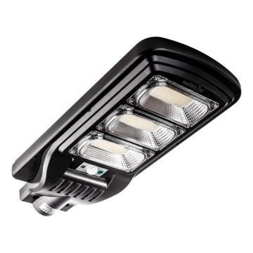LED Himmennettävä aurinkokennoinen katulamppu anturilla LED/180W/6V 6500K IP65 musta + kauko-ohjaus