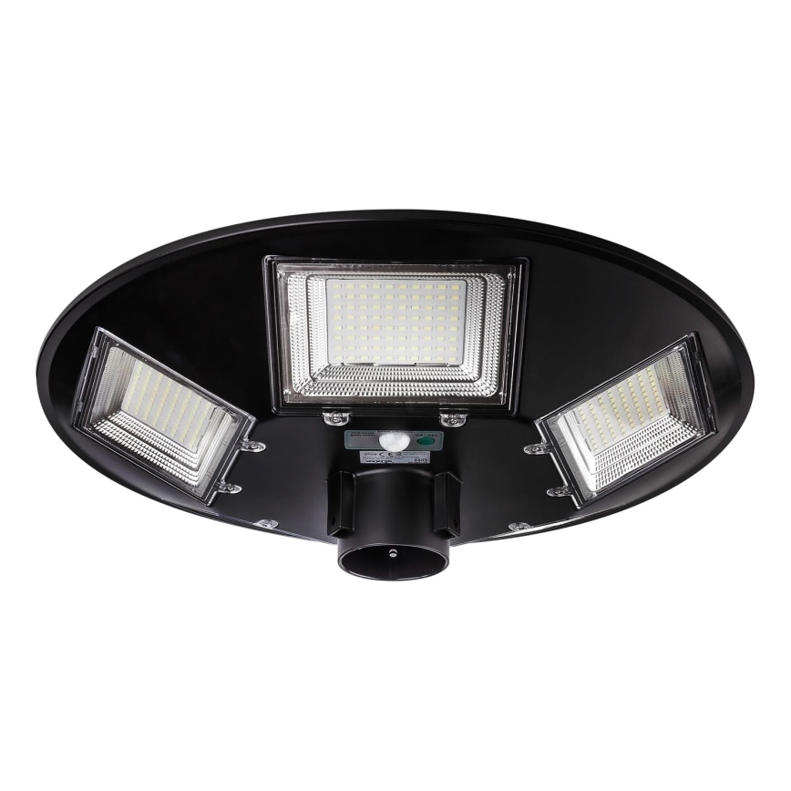 LED Himmennettävä aurinkokennoinen katulamppu anturilla LED/22W/6V 18000 mAh 6500K IP65 musta + kauko-ohjaus