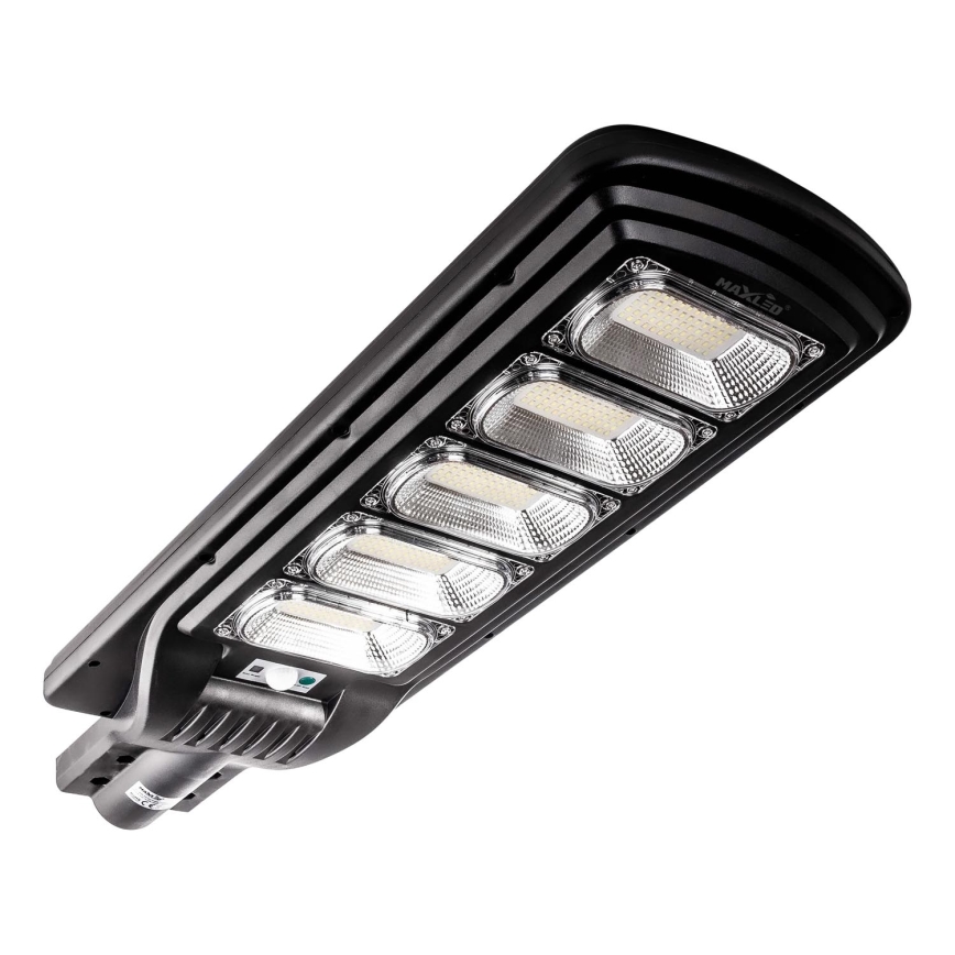 LED Himmennettävä aurinkokennoinen katulamppu anturilla LED/300W/6V 6500K IP65 musta + kauko-ohjaus