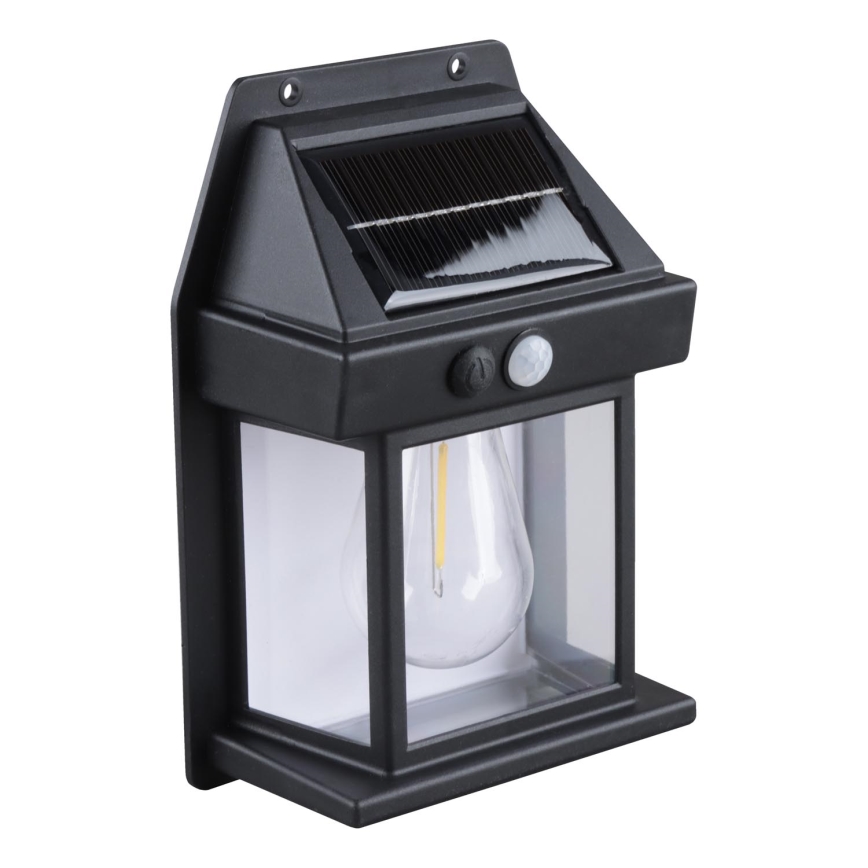 LED-himmennettävä aurinkokennolyhty anturilla LED/3,7V IP44 1200 mAh