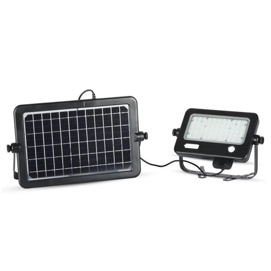 LED-himmennettävä aurinkokennovalonheitin sensorilla LED/10W/3,7V 4000K IP65 + USB-portti